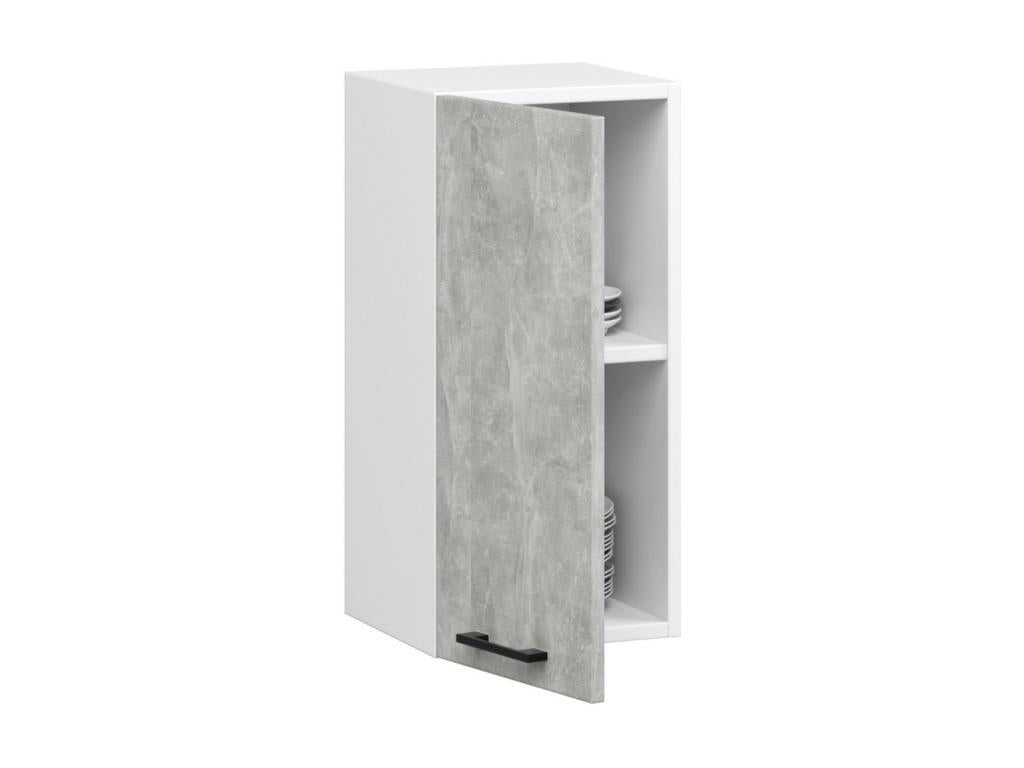 Laviecasa W30 Modular White Kitchen Wall Cabinet, 30 cm Wide, 1 Door, Concrete Finish, 2 Shelves, 30x30x58 cm, TANV17913