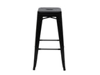 2x Meubiana-A73 bar stools, stackable industrial design metal counter chairs - black