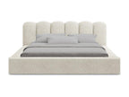 Upholstered bed with storage 220x238 - in Strukturstoff - dark beige - Meubiana