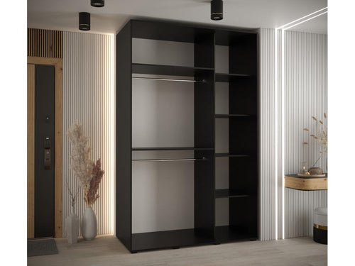 Laviecasa 1 Sliding Door Wardrobe 235.2/150/60 3 Doors Black/White/Black WJES62066