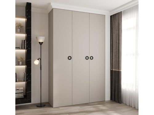 Como 1 245.5/150/50 3-door hinged wardrobe, cashmere/black HUIG39612