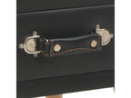 Black bedside table, 40x35x40 cm, faux leather