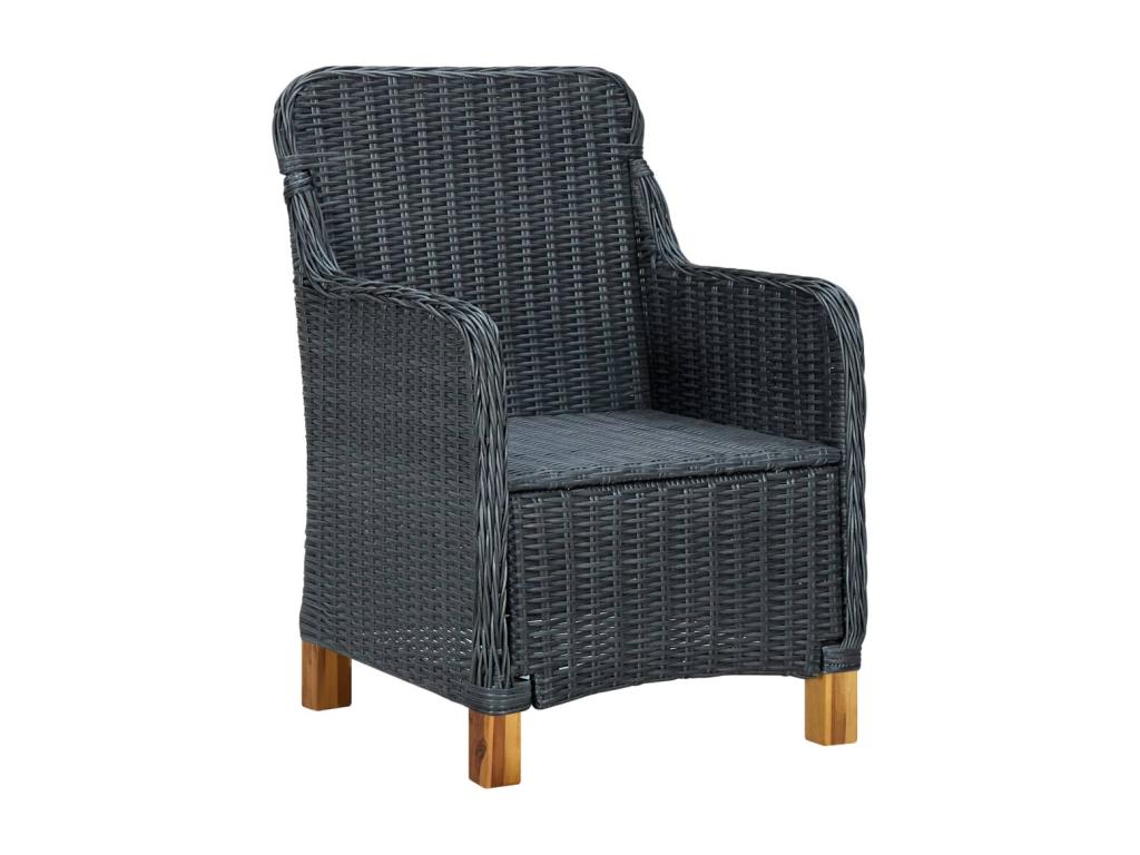 7-piece outdoor dining set and cushions in woven resin UIFV80183