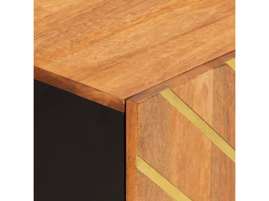 Brown and black side cabinet 60x33.5x75 cm mango wood QDIK50046