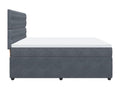 Meubiana bed base and mattress, Dark Grey 200x200cm Velvet