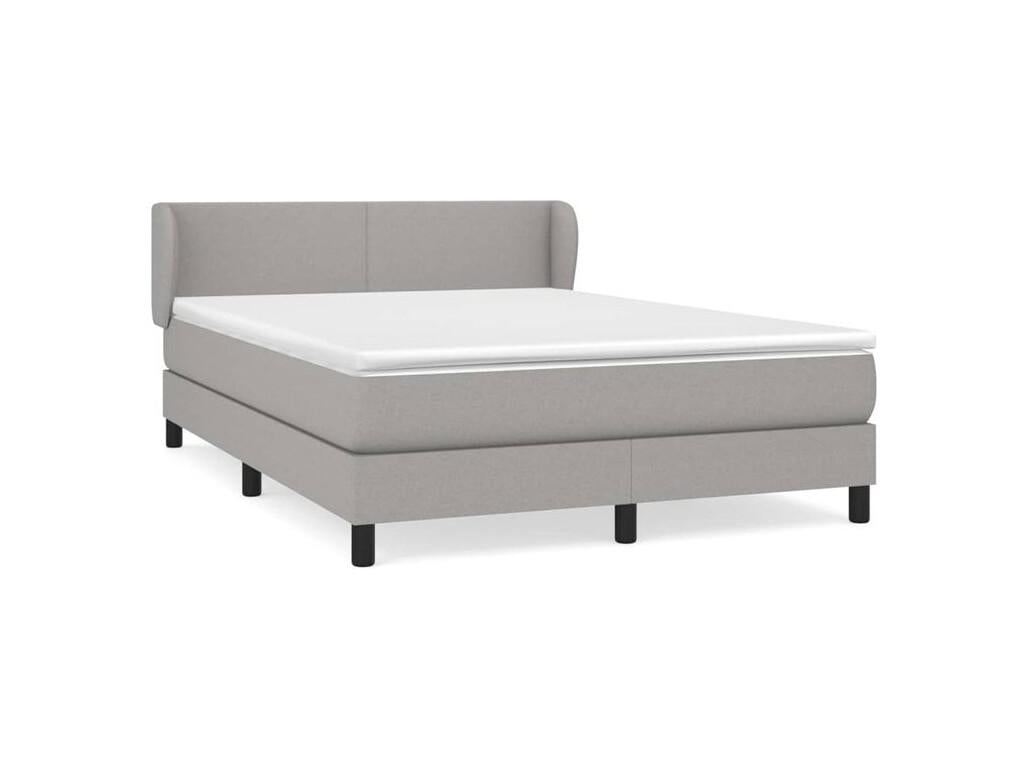 Meubiana bed base with light grey mattress 140x200 fabric