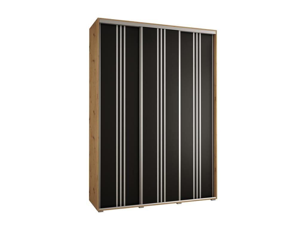 Laviecasa 6-Door Sliding Wardrobe 235.2/180/60 3 Doors Laviecasa/Black/Silver JLBL49565