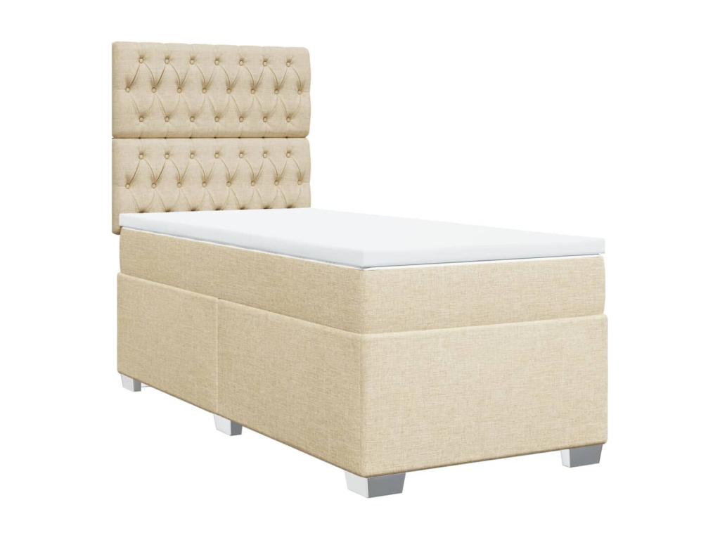 Laviecasa bed base with mattress, Cream 80x200 cm, Fabric HJLX92745