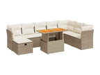 Laviecasa BRMP32272 9-piece beige resin wicker garden furniture set with cushions