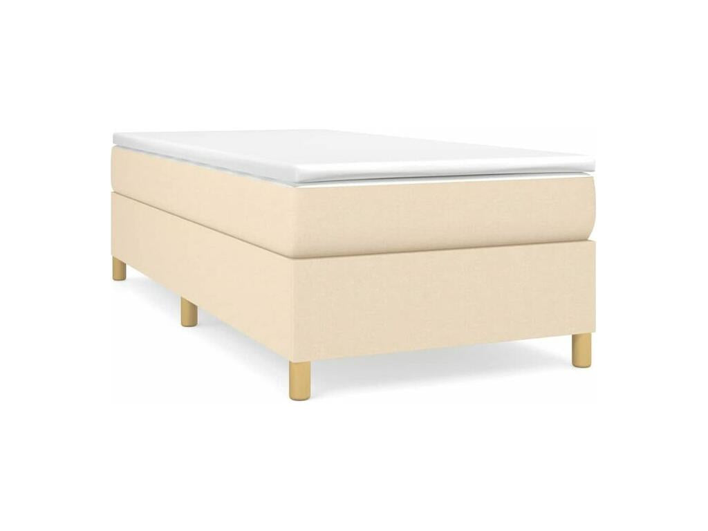 Meubiana bed base with 90x200 Cream mattress, fabric