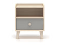 Laviecasa Beige and Grey 1-Drawer Bedside Table WVEL63001
