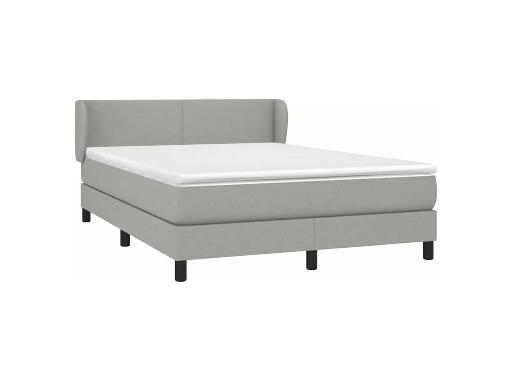 Meubiana bed base with light grey mattress 140x200 fabric