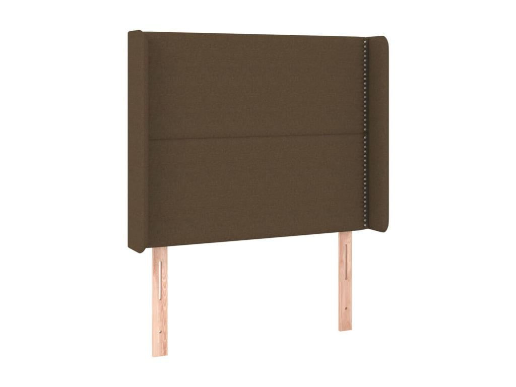 LED Headboard, Dark Brown, 103x16x118/128 cm, Fabric ZGJN18549