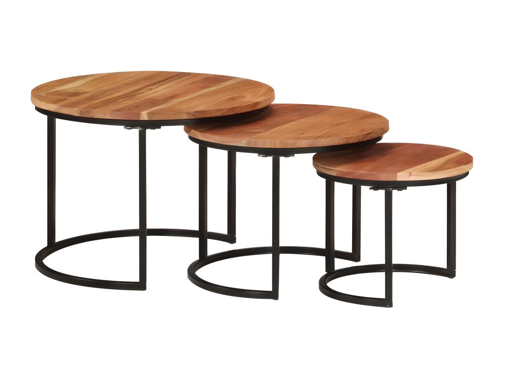 Laviecasa 3-piece solid wood nesting tables ISWO19760