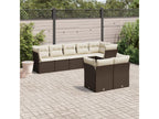 8-piece garden furniture set with brown resin wicker cushions YMSO84021