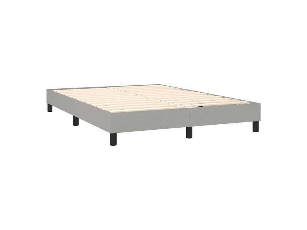 Meubiana bed base with light grey mattress 140x200 fabric