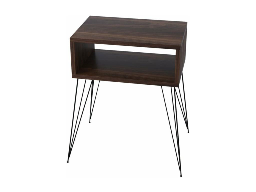 Meubiana bedside table, walnut finish - 45x30x59cm