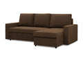 Meubiana Dark Brown Corner Sofa with Sleeping Function
