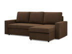 Meubiana Dark Brown Corner Sofa with Sleeping Function