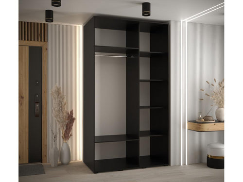 Meubiana 1 Sliding Door Wardrobe 205.2/130/60 2 Doors Black/White