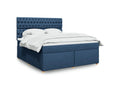 Meubiana bed base with mattress, blue, 180x200 cm, fabric