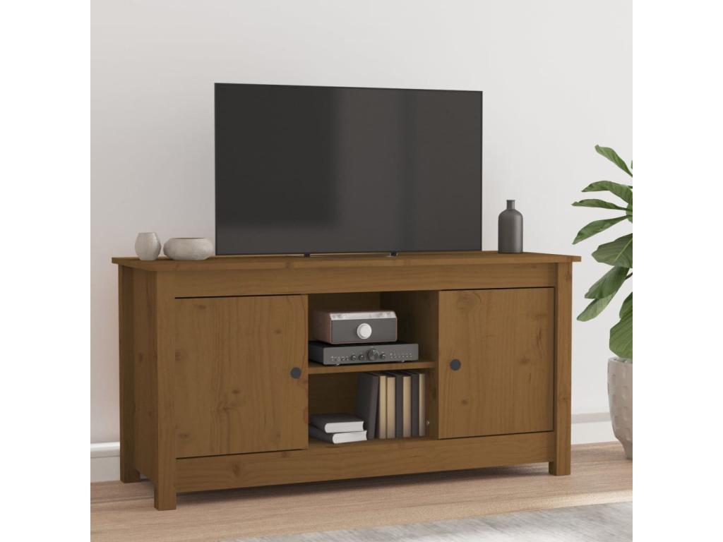 Honey Brown TV Stand 103x36.5x52 cm Solid Pine Wood DWOW85641