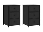 2-piece black bedside tables, 40x36x60 cm, engineered wood