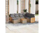 Garden furniture set with cushions, 8 pieces, beige woven resin NTFT86728