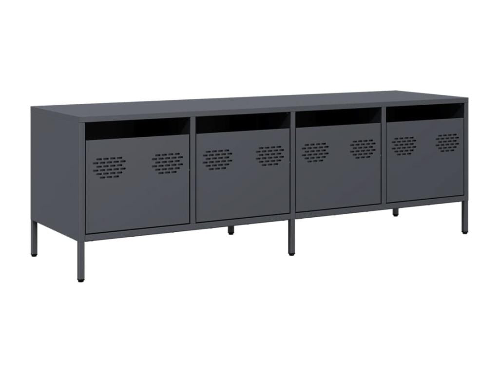 Anthracite TV stand, 135x39x43.5 cm, cold-rolled steel