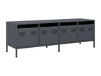 Anthracite TV stand, 135x39x43.5 cm, cold-rolled steel