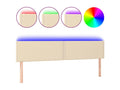Cream LED Headboard 200x5x78/88 cm Fabric FZMW17193