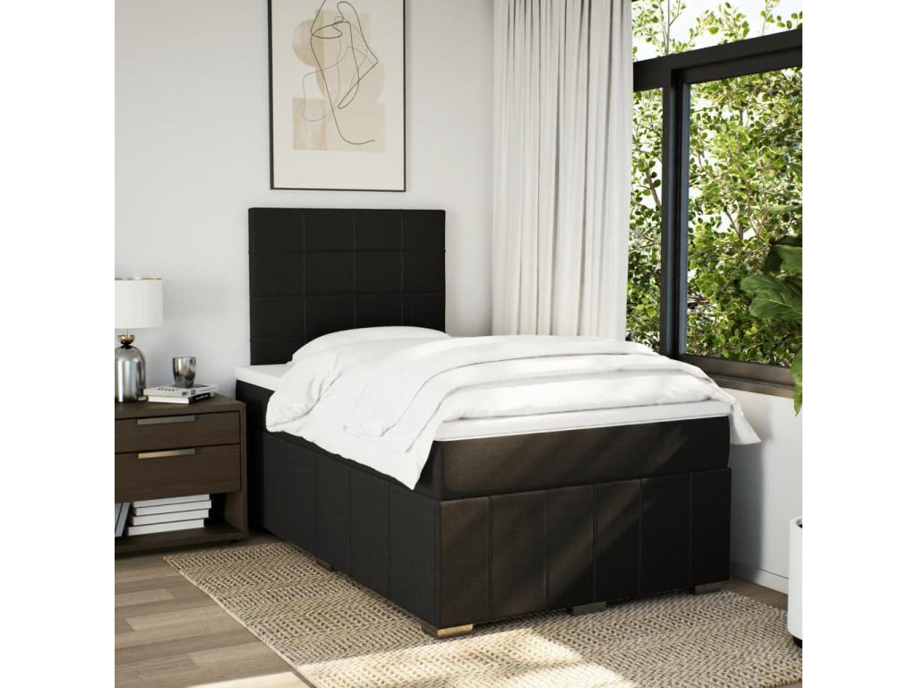 Meubiana bed base with black mattress 120x200 cm fabric
