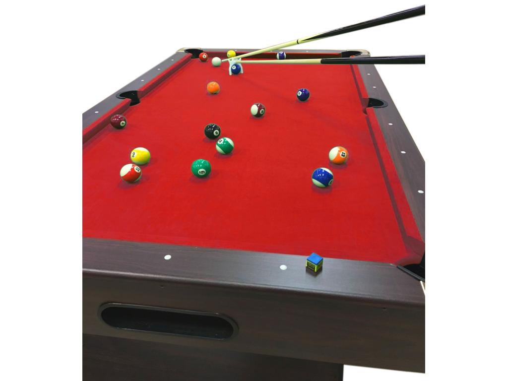 7-Foot Pool Table Complete with Accessories – Iron Red