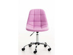 Office chair - Faux leather / Chrome metal - Pink - Meubiana
