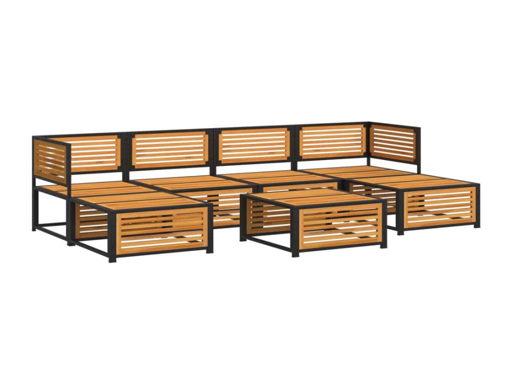 Laviecasa 7-piece solid wood garden furniture set with cushions QWSZ48618