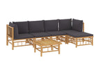 Laviecasa YDRU56862 6-piece garden furniture set with dark grey cushions