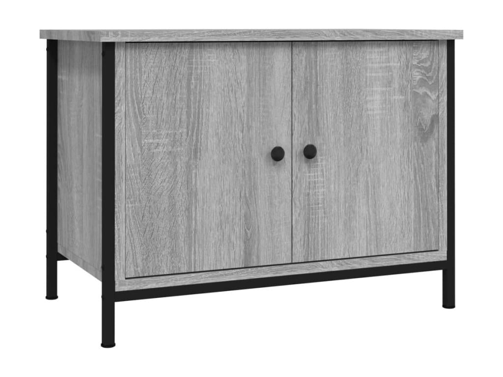 Meubiana TV stand with doors, grey, 60x35x45 cm, engineered wood