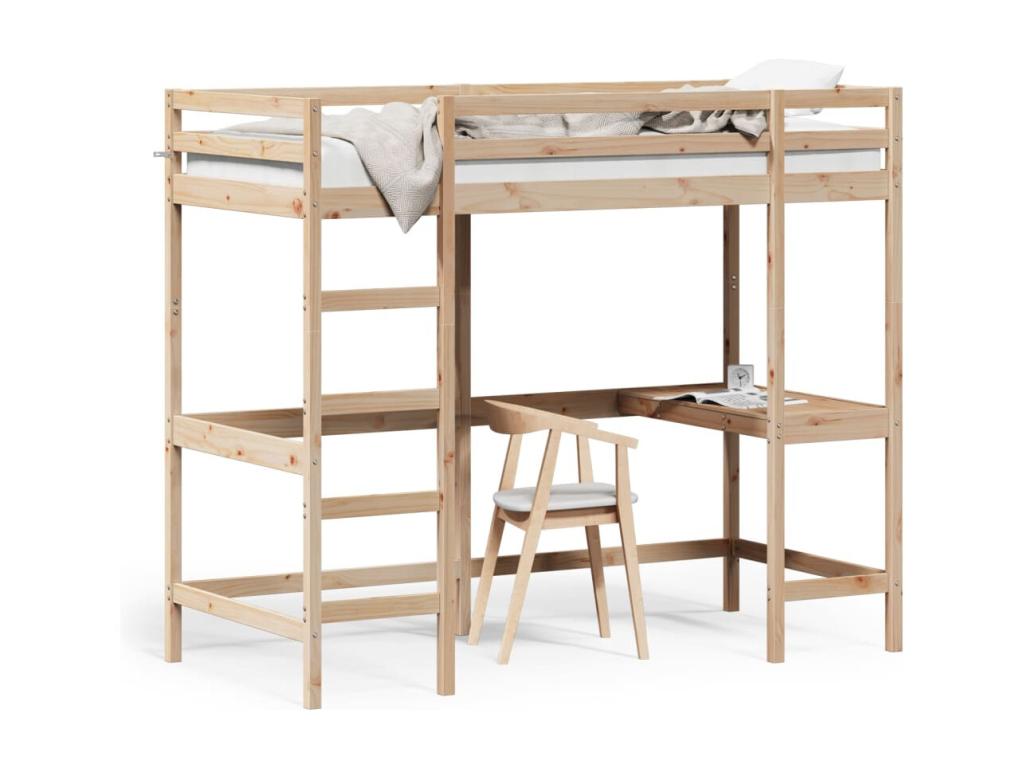 Bunk bed without mattress 90x190 cm solid pine wood AFIL73795