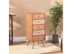Meubiana - 5-drawer chest in Meubiana teak-stained finish with cane veneer