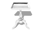 Square Side Table, Silver Aluminum