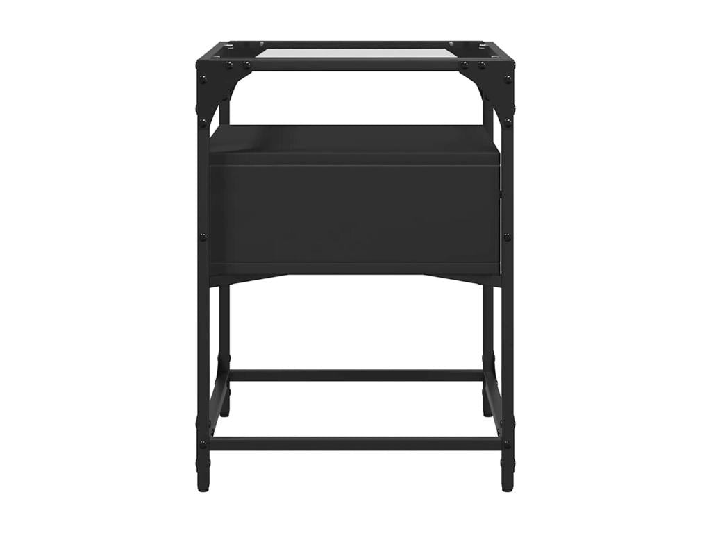 Black bedside table 40x40x55 cm engineered wood PCTQ14630