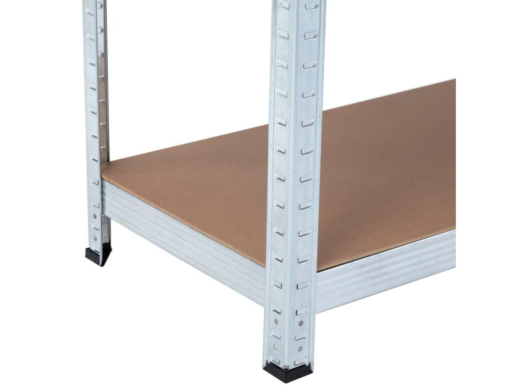 Pack of 2 galvanized modular shelving units with 5 adjustable shelves, 180x90x40cm, 875kg, 7house
