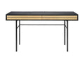 Meubiana 2-Drawer Wooden Desk 130cm Oak/Black