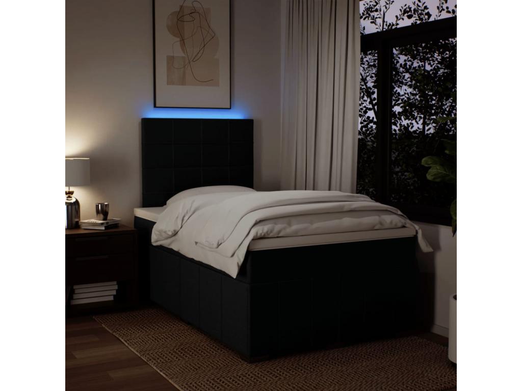 Meubiana bed base with black mattress 120x200 cm fabric