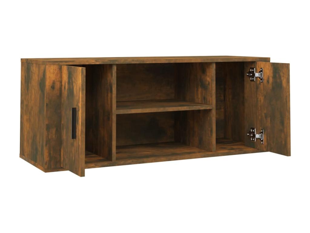 Smoked oak TV stand 100x35x40 cm Engineered wood