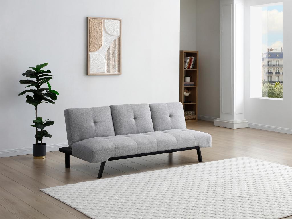 Laviecasa convertible sofa in fabric with reclining central backrest, grey, Laviecasa II IKGG70835