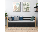 Wooden daybed - with drawer N01 Black / Natural Oak 80x200