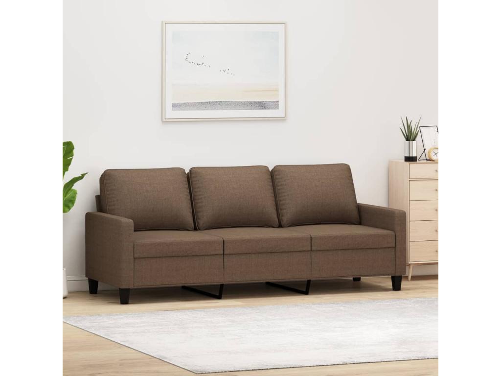 3-seater sofa, brown, 180 cm, fabric, RXWN78689