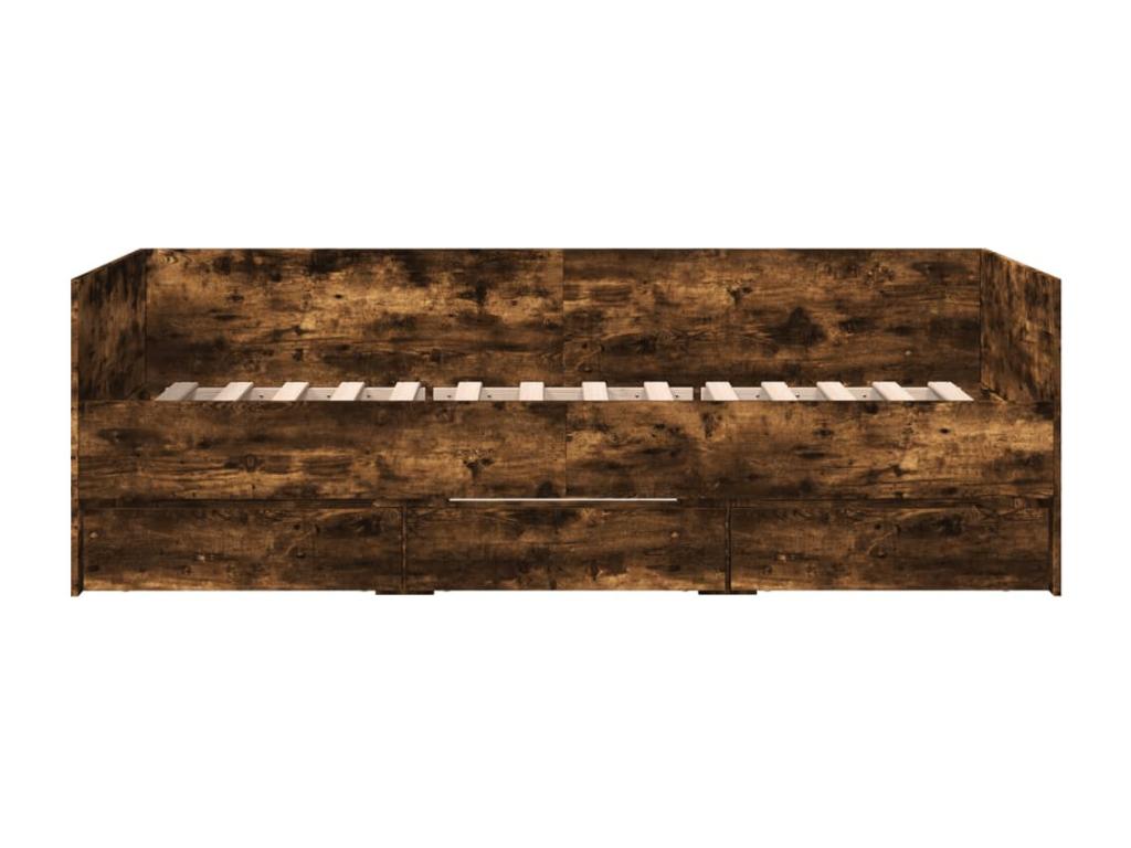 Daybed with drawers, without mattress, smoked oak, 100x200 cm PSUL81260