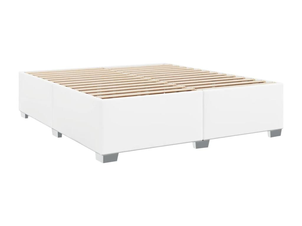Meubiana bed base with mattress, white, 200x200cm, faux leather